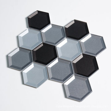 Discount Menards House Bathroom Hexagon Beveled Glass Mosaic Tile Supplies